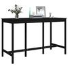 vidaXL Bar Table Black Solid pine wood Large Bar Table Rectangular