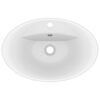vidaXL Luxury Basin Overflow Oval Matt White 23.0x15.4" Ceramic