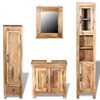 vidaXL Bathroom Furniture Set Various shades of brown Solid mango wood