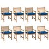 vidaXL Patio Chair Set of 8 Teak wood