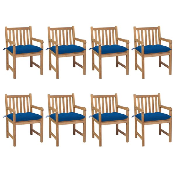 vidaXL Patio Chair Set of 8 Teak wood