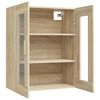 vidaXL Hanging Wall Cabinet Sonoma Oak Engineered Wood, Glass Medium