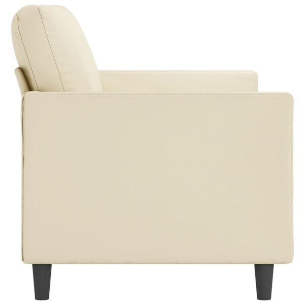 vidaXL 2-Seater Sofa Cream 75% PVC, 20% Polyester, 5% Cotton, Metal, Foam