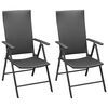 vidaXL Dining Set Black Aluminum, PE Rattan, WPC Medium Foldable