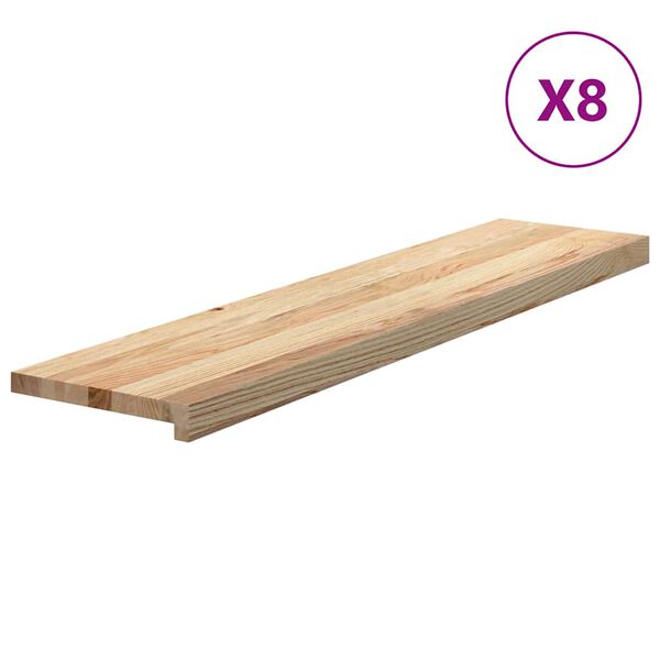vidaXL Stair Tread Set of 8 Natural Oak Solid oak wood Medium Durable