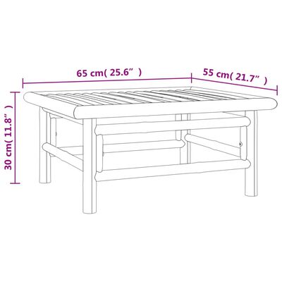 vidaXL Patio Table 25.6"x21.7"x11.8" Bamboo