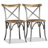 vidaXL Dining Chair Set of 6 Brown and Silver