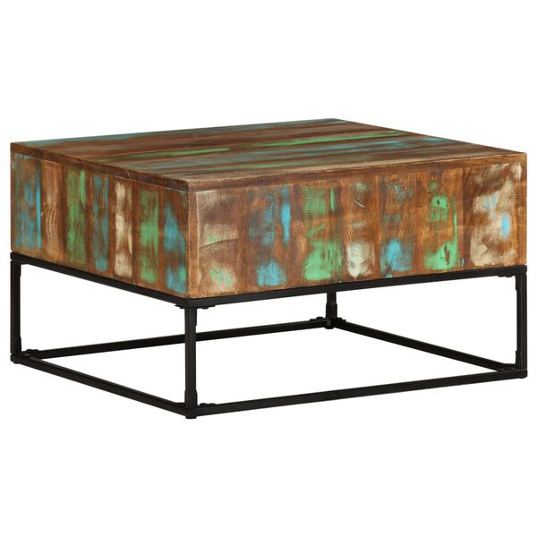 vidaXL Coffee Table Multicolor Solid reclaimed wood and iron Medium