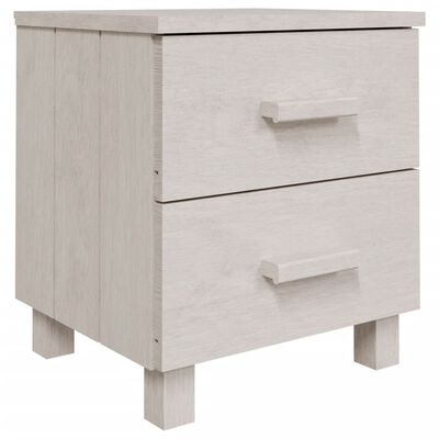 vidaXL Bedside Cabinet White 15.7"x13.8"x17.5" Solid Pinewood