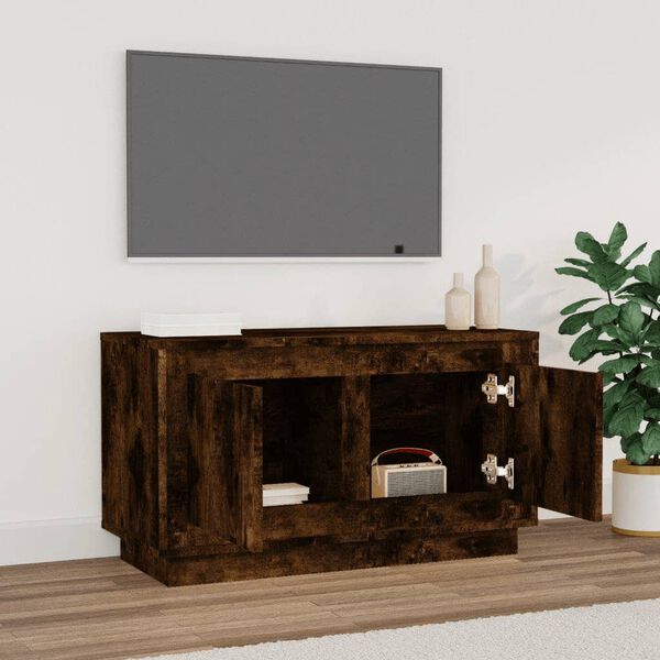 vidaXL TV Cabinet Smoked Oak Engineered Wood Compact TV Cabinet