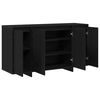 vidaXL Sideboard Black Oak 53.15 x 16.14 x 29.53 in Engineered Wood