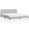 vidaXL Bed Frame without Mattress "Hanko" Light Gray 76"x79.9" Velvet
