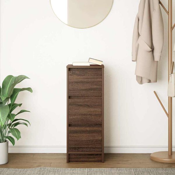 vidaXL Sideboard Brown Oak Engineered Wood Medium Buffet Rectangular