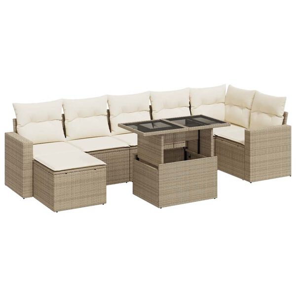 vidaXL Garden Sofa Set Beige