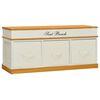 vidaXL Storage Bench White and Light Wood Solid Paulownia Wood 39.4 in