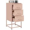 vidaXL Bedside Cabinet Set of 2 Pink Steel Medium Storage