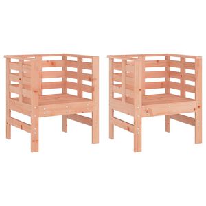 vidaXL Garden Chair Set of 2 Natural wood Solid Douglas Fir wood Medium
