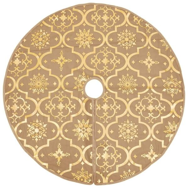 vidaXL Christmas Tree Skirt Yellow Fabric (100% polyester)