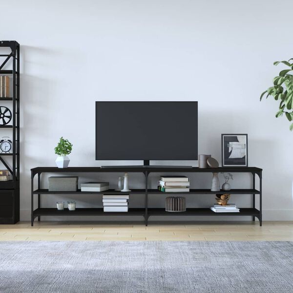 vidaXL TV Cabinet Black Engineered wood, metal XXL TV Cabinet
