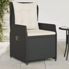 vidaXL Reclining Garden Chair Black PE rattan Standard outdoor chair size