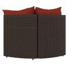 vidaXL Patio Corner Sofa Brown and cinnamon red
