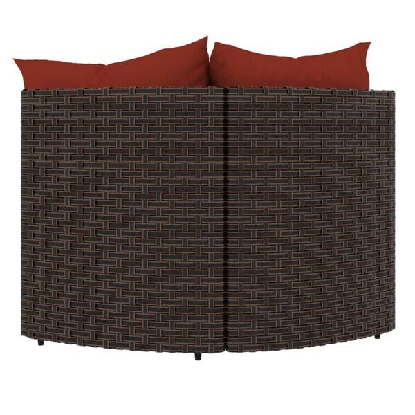 vidaXL Patio Corner Sofa Brown and cinnamon red