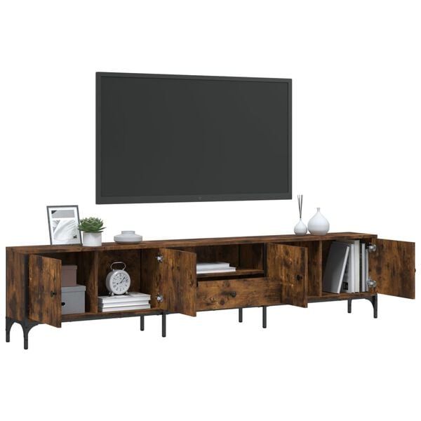 vidaXL TV Cabinet Smoked Oak Engineered Wood 78.7 in long