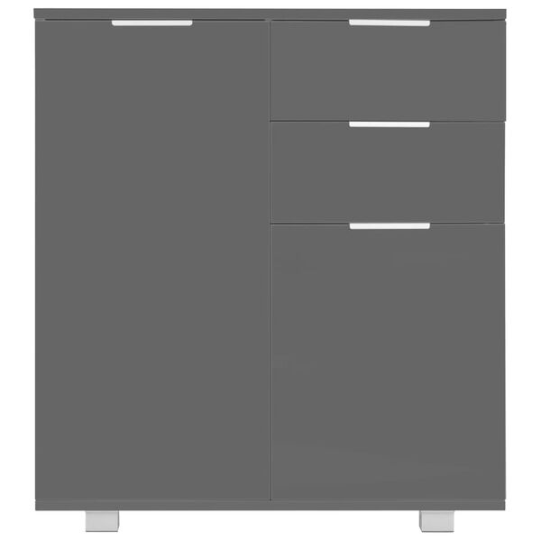vidaXL Sideboard High Gloss Grey Engineered Wood Medium Sideboard