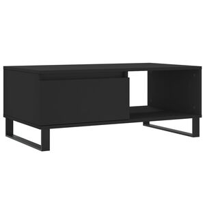vidaXL Coffee Table Black Engineered wood Medium Storage Coffee Table