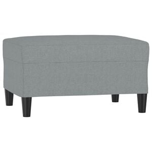 vidaXL Footstool Light grey 100% polyester, plywood Medium Footstool