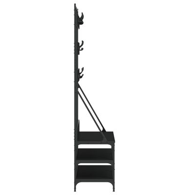 vidaXL Clothes Rack with Shoe Storage Black 39.4"x15.7"x72.4"