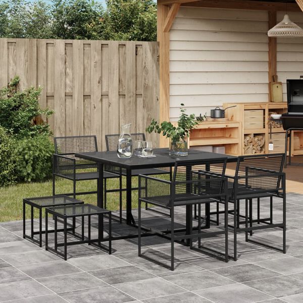 vidaXL Garden Dining Set Black