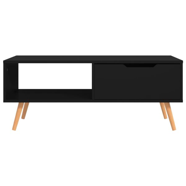 vidaXL Coffee Table Black Engineered wood, MDF 39.4 x 19.5 x 16.9 in