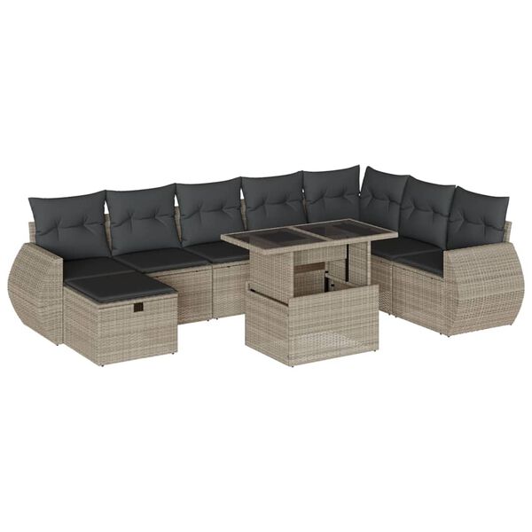vidaXL Garden Sofa Set Light grey, Dark grey