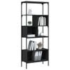 vidaXL Bookcase Black Engineered wood, metal Medium Adjustable Feet