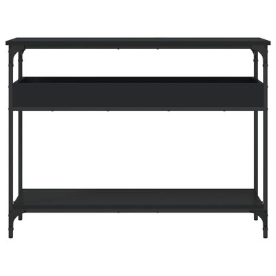 vidaXL Console Table with Shelf Black 39.4"x11.4"x29.5" Engineered Wood