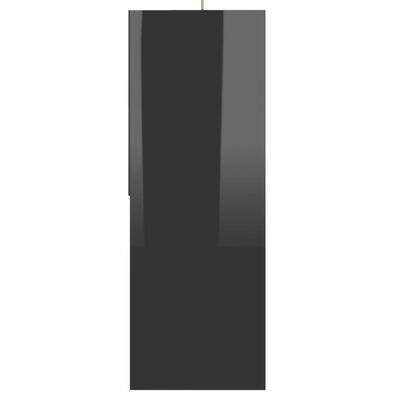 vidaXL Book Cabinet High Gloss Black 26.4"x9.4"x63.4" Engineered Wood