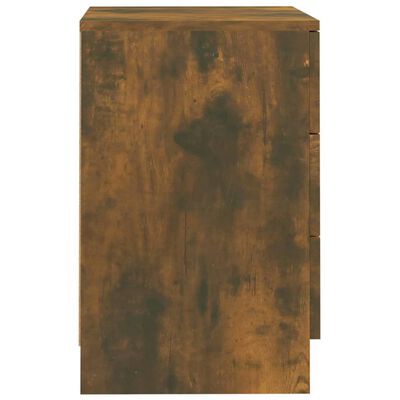 vidaXL Side Cabinet Smoked Oak 15"x13.8"x22" Engineered Wood