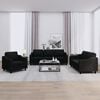 vidaXL Sofa Set Black 100% polyester, metal, textilene, plywood