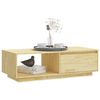 vidaXL Coffee Table Natural Solid Pinewood Medium Storage Coffee Table
