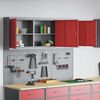 vidaXL Tool Cabinet and Pegboard Set 5 pcs Red 150 x 20 x 115 cm Steel