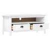 vidaXL TV Cabinet White Solid pine wood Medium TV Cabinet Rectangular
