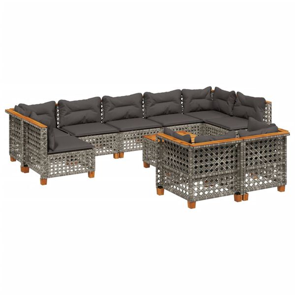 vidaXL Garden Sofa Set Grey