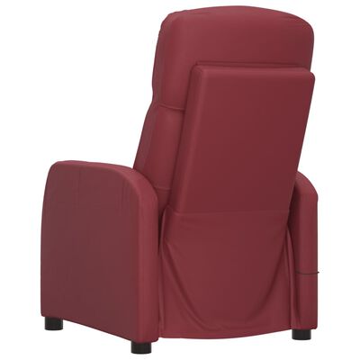 vidaXL Massage Reclining Chair Wine Red Faux Leather