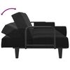 vidaXL Sofa Bed Black Velvet (100% polyester), plywood Standard