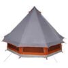vidaXL Family Tipi Tent Folding Grey and Orange 404 x 370 x 270 cm