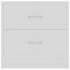 vidaXL Bedside Cabinet White Engineered Wood 15.7 x 11.8 x 15.7 in