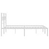 vidaXL Metal Bed Frame White Powder-Coated Steel Full Metal Bed Frame