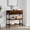 vidaXL Console Table Smoked oak Engineered wood and metal Medium