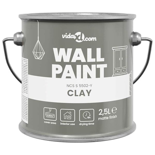 vidaXL Wall Paint Grey 6.50 x 6.50 x 6.30 in Wall Print